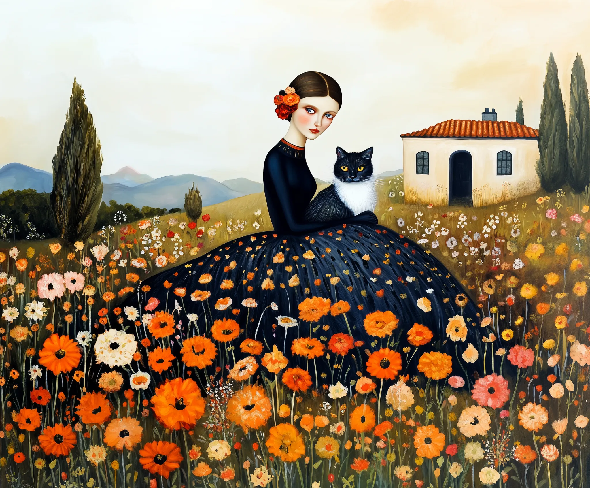 ozd3182_A_medieval_painting_of_a_princess_in_a_garden_with_her__3141467c-9e0b-485d-b700-523fdfafee4d