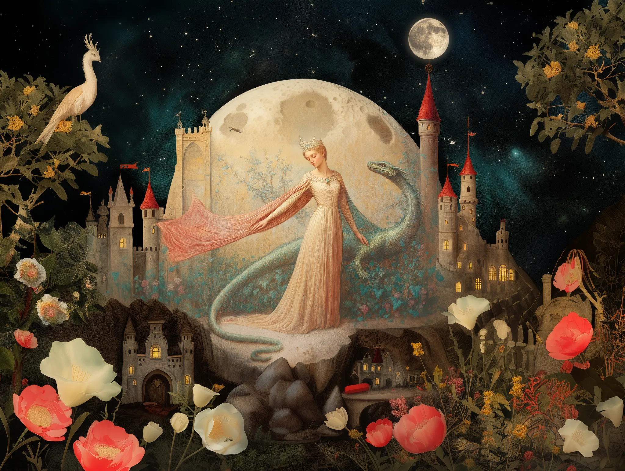 ozd3182_A_medieval_painting_of_a_princess_in_a_garden_with_her__62c3e37e-a0f4-4b35-a573-4c16b00a88d1
