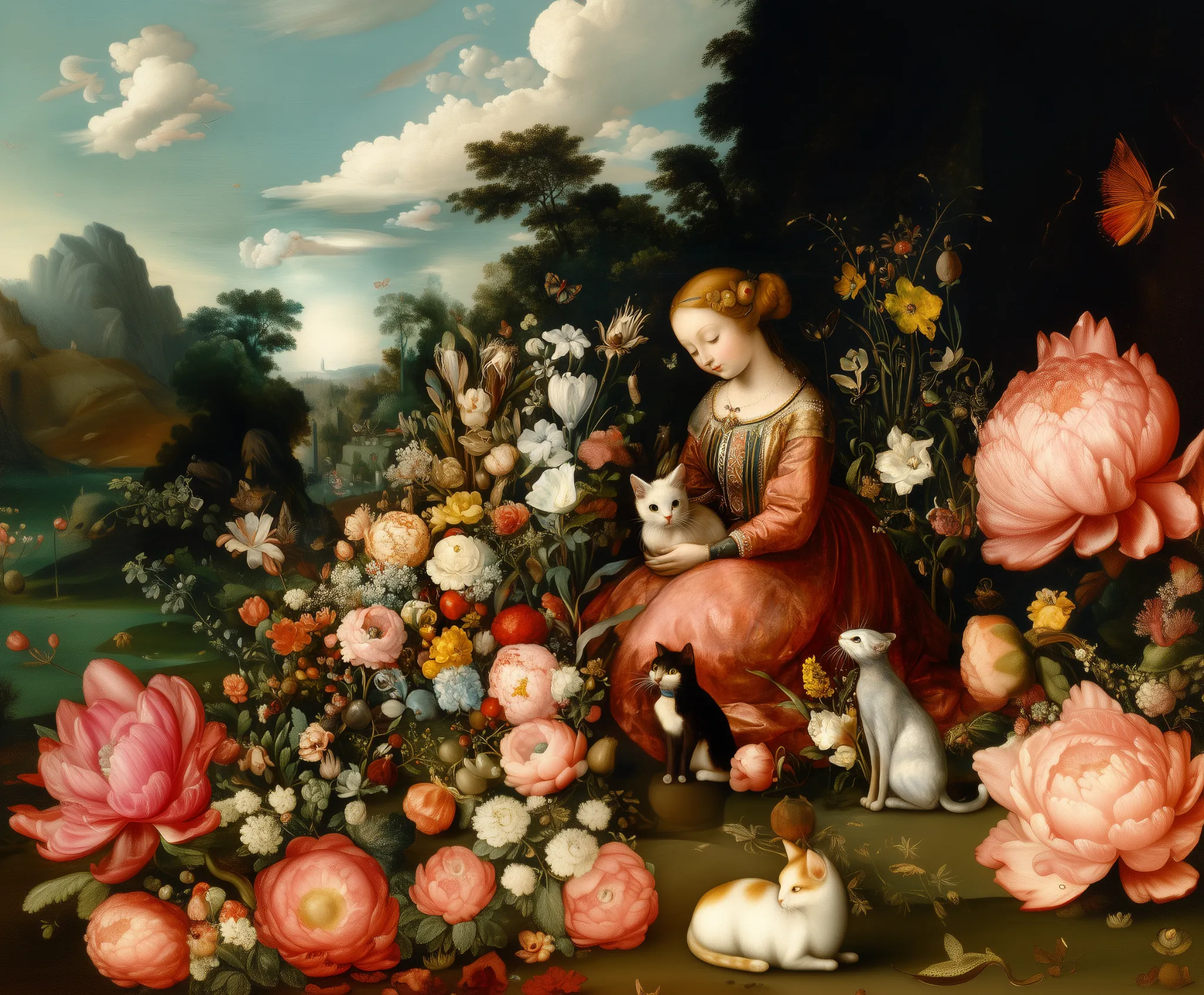 ozd3182_A_medieval_painting_of_a_princess_in_a_garden_with_her__bb840691-b189-463e-80f0-93390b74370f