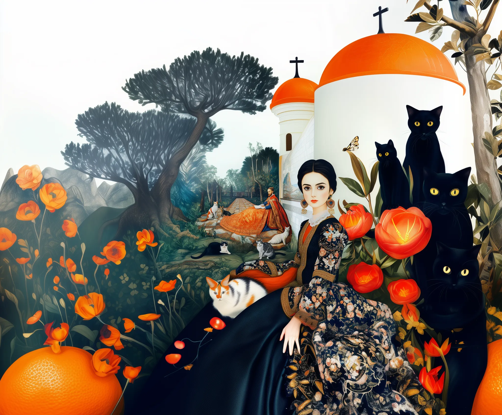 ozd3182_A_medieval_painting_of_a_princess_in_a_garden_with_her__cf0c4c7b-770a-4731-939d-a64c57c5b861