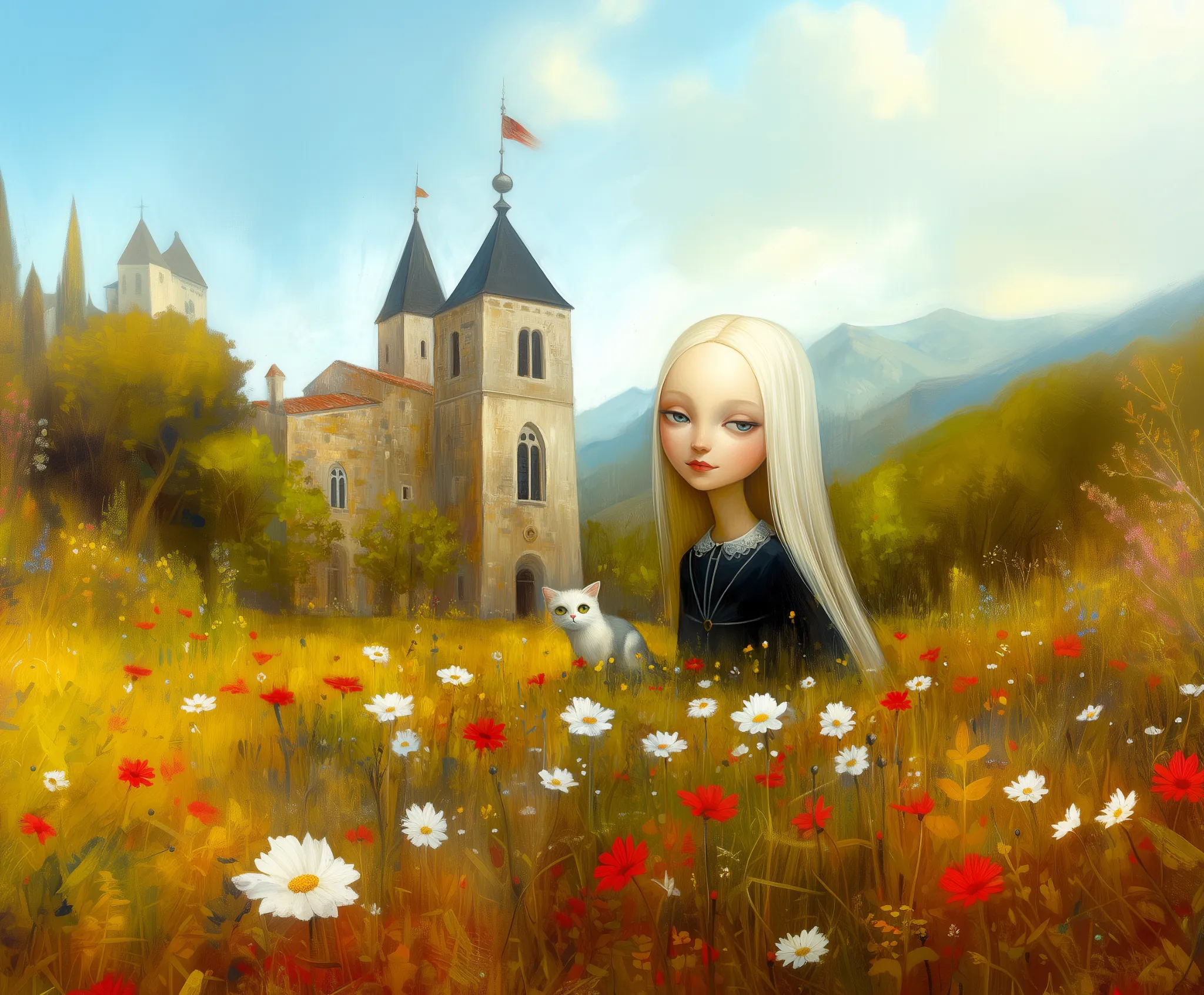 ozd3182_A_medieval_painting_of_a_princess_in_a_garden_with_her__f612be57-c111-448a-948d-c5b39faa967b